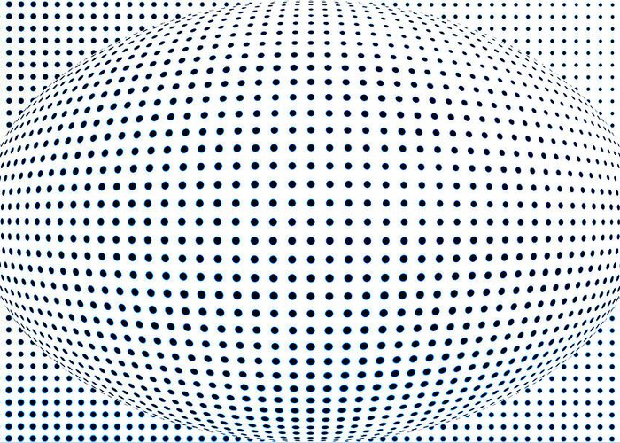 Abstract Greeting Card featuring the photograph Black And White Spherical Background by Severija Kirilovaite