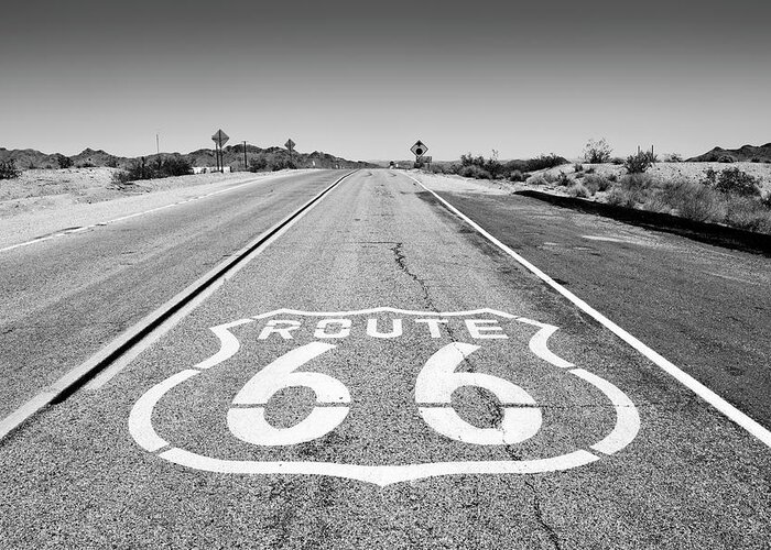 Arizona Greeting Card featuring the photograph Black Arizona Series - Route 66 by Philippe HUGONNARD