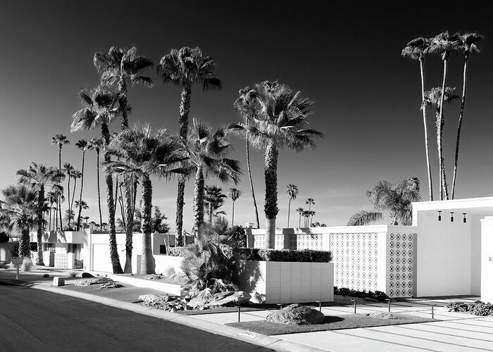 Architecture Greeting Card featuring the photograph Black California Series - Retro White House by Philippe HUGONNARD