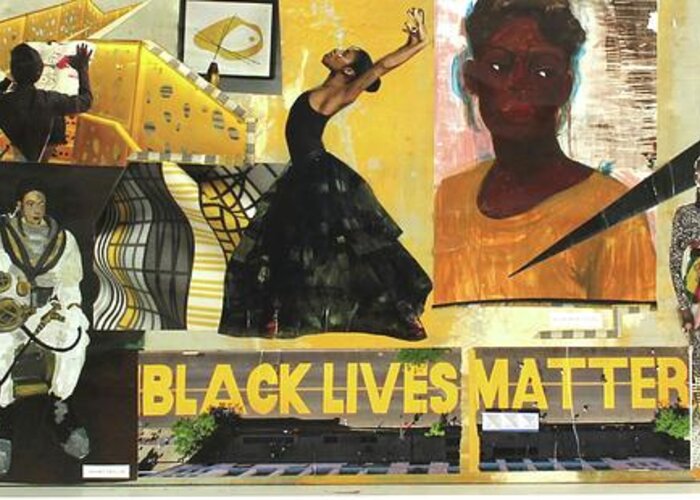 Black Lives Matter Greeting Card featuring the mixed media Black Lives Matter by Pat Hale Wilson