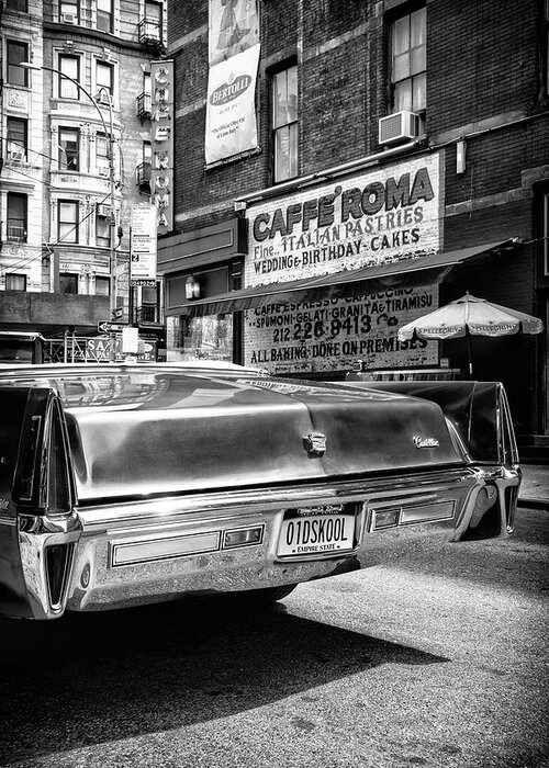 United States Greeting Card featuring the photograph Black Manhattan Series - Cadillac by Philippe HUGONNARD