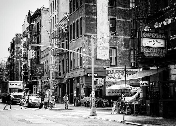 United States Greeting Card featuring the photograph Black Manhattan Series - Welcome to Little Italy by Philippe HUGONNARD