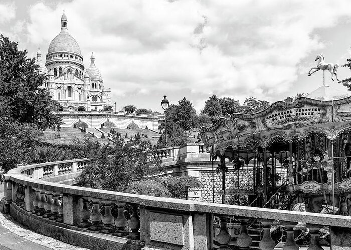 France Greeting Card featuring the photograph Black Montmartre Series - Weekend in Paris by Philippe HUGONNARD