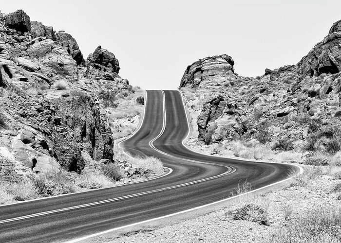 Nevada Greeting Card featuring the photograph Black Nevada Series - On the Road by Philippe HUGONNARD