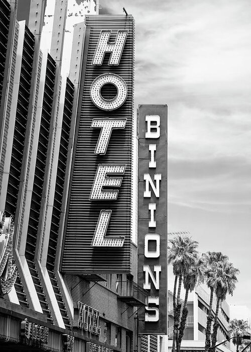 Nevada Greeting Card featuring the photograph Black Nevada Series - Vegas Hotel by Philippe HUGONNARD