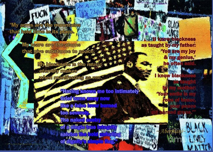Juneteenth Greeting Card featuring the mixed media Blackness as Taught by My Father by Aberjhani