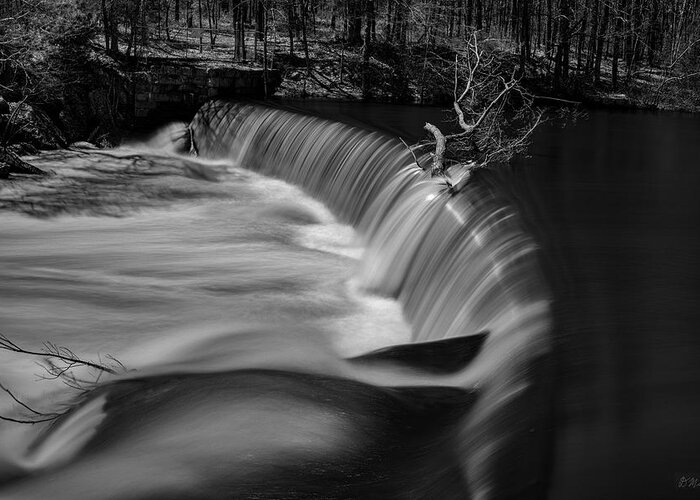 Abstract Greeting Card featuring the photograph Blackstone River LXIV BW by David Gordon