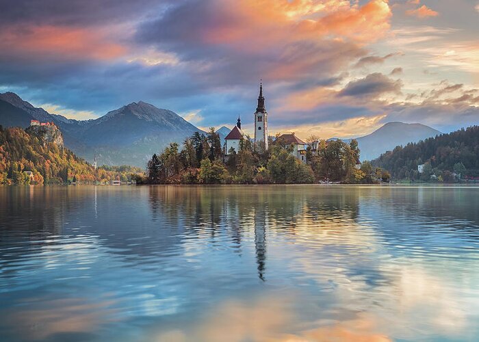 Europe Greeting Card featuring the photograph Bled Lake by Elias Pentikis