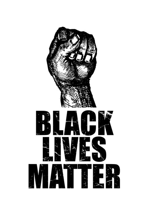 Cool Greeting Card featuring the digital art BLM Black Lives Matter by Flippin Sweet Gear