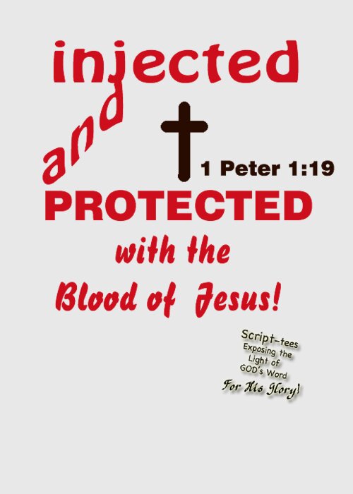  Greeting Card featuring the mixed media Tshirt Blood of Jesus Tshirt by Lori Tondini