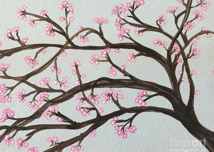 Flowers Greeting Card featuring the painting Blossom by Debora Sanders