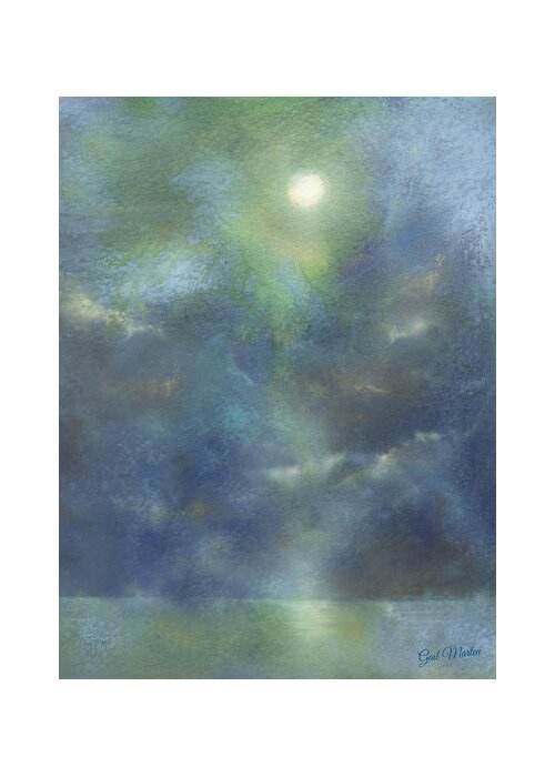 Skyscape Greeting Card featuring the pastel Blu Verde by Gail Marten