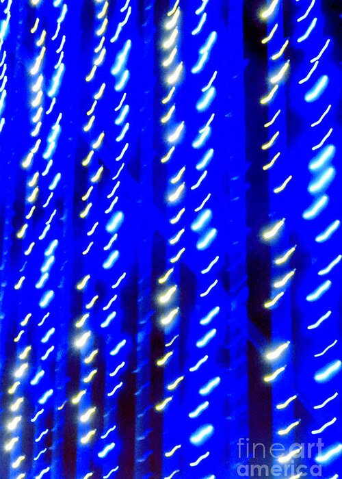 Hanukkah Greeting Card featuring the photograph Blue and White Holiday Lights by Bentley Davis