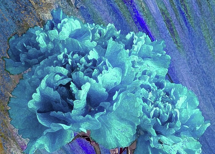 Flower Greeting Card featuring the photograph Blue Carnations by Corinne Carroll