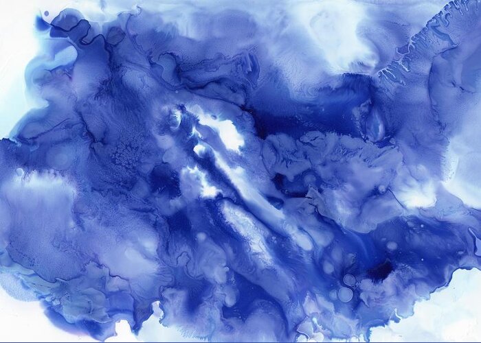 Blue Greeting Card featuring the painting Blue Cloud by Christy Sawyer
