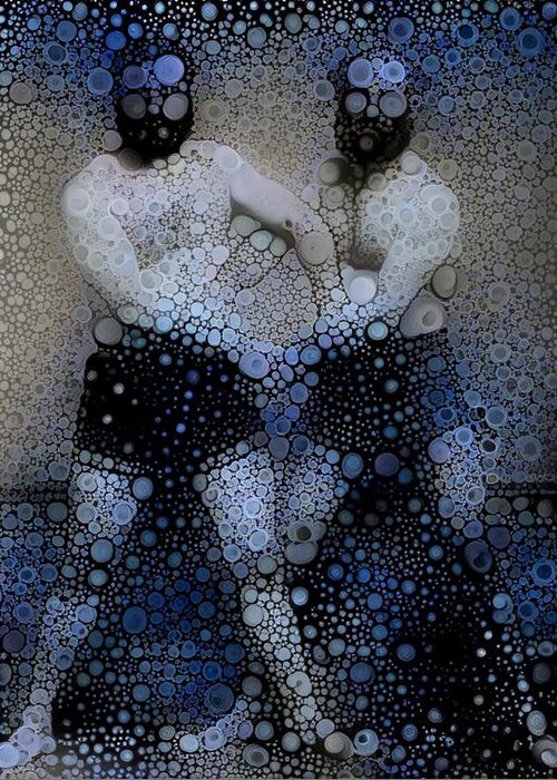 Men Greeting Card featuring the digital art Blue Devils by Matthew Lazure