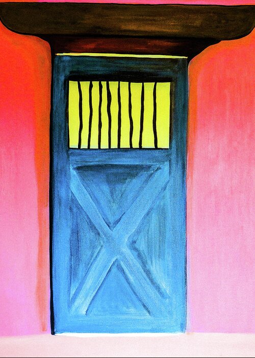 Southwest Greeting Card featuring the painting Blue Door No. 4 by Ted Clifton
