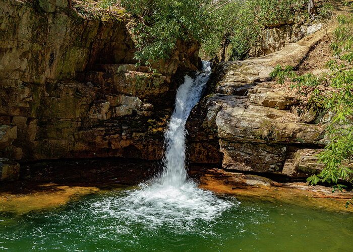 Cherokee National Forest Greeting Card featuring the photograph Blue Hole Falls 2 by Cindy Robinson