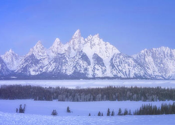 Tetons Greeting Card featuring the photograph Blue Hour in the Tetons by Darren White