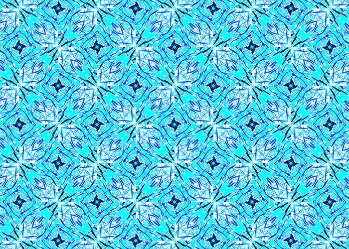 Blue Greeting Card featuring the digital art Blue Mandala Abstract Art by Caterina Christakos