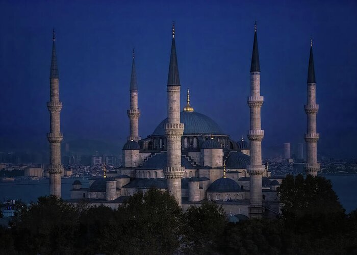 Blue Mosque Greeting Card featuring the photograph Blue Mosque of Istanbul by Rebecca Herranen
