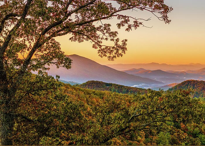 Landscape Greeting Card featuring the photograph Waking Up Blue Ridge Parkway by Rachel Morrison