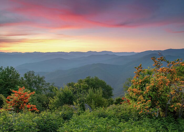 Blue Ridge Parkway Greeting Card featuring the photograph Blue Ridge Sundowner by Eric Albright