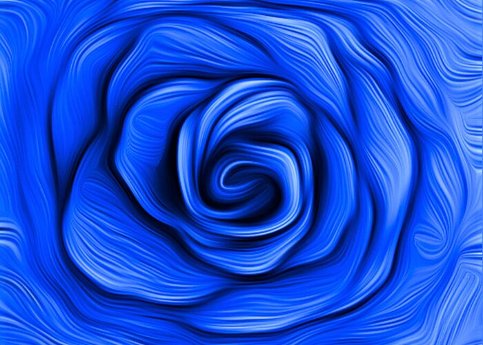 Flower Greeting Card featuring the digital art Blue Rose by Ronald Mills