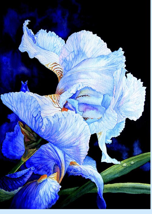 Floral Painting Greeting Card featuring the painting Blue Spring Iris by Hanne Lore Koehler