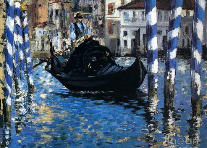 Blue Venice Greeting Card featuring the painting Blue Venice by Edouard Manet