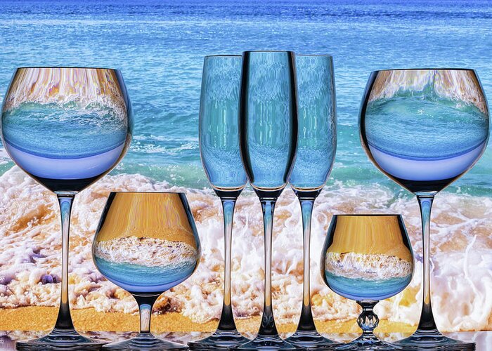 Refraction Greeting Card featuring the photograph Blue Water And Orange Sand by Elvira Peretsman