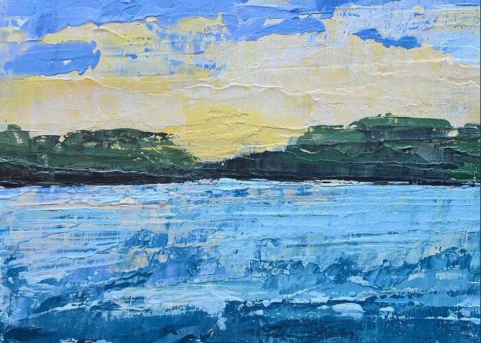 Water Greeting Card featuring the painting Blue Water by Lisa Dionne