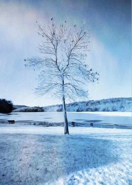 Landscape Greeting Card featuring the photograph Blue Winter Tree by Crystal Wightman