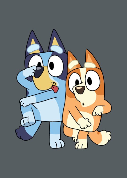 Bluey and Bingo cool Greeting Card by Handsley Nguyen