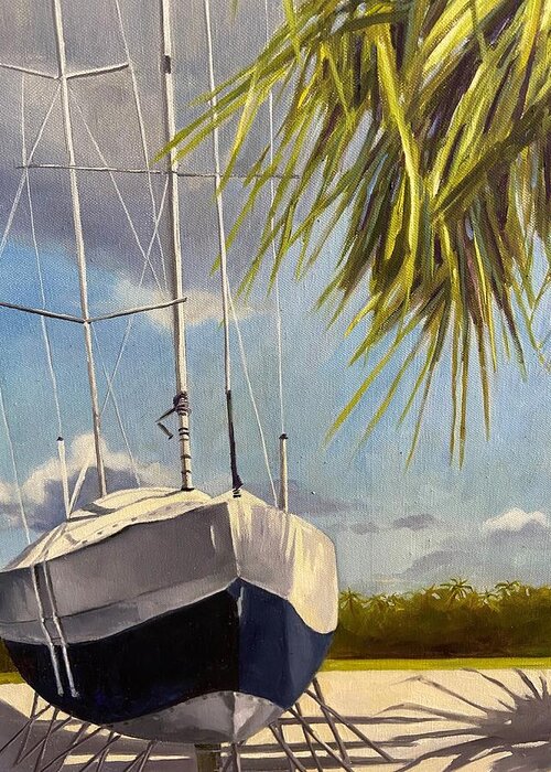  Greeting Card featuring the painting Boat 2 by Chris Gholson