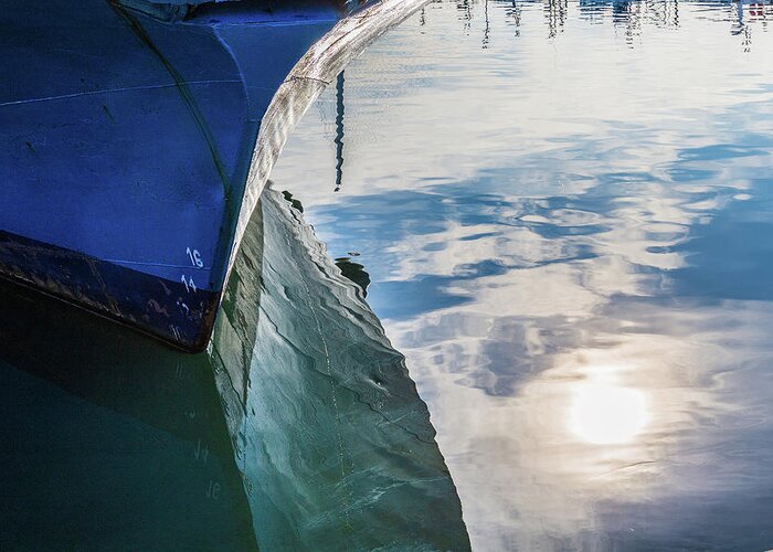 Boat Greeting Card featuring the photograph Boat reflection in water by Fabiano Di Paolo