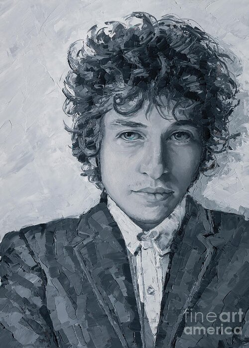 Dylan Greeting Card featuring the painting Bob Dylan, 2020 by PJ Kirk