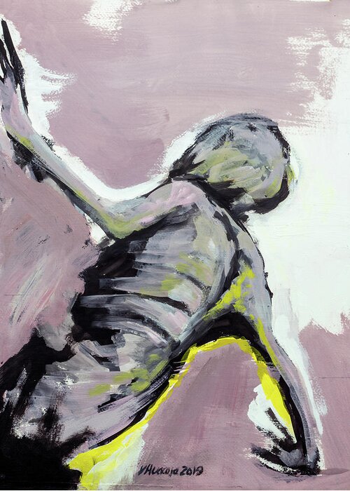 #artexhibition Greeting Card featuring the painting Body Study 67 by Veronica Huacuja