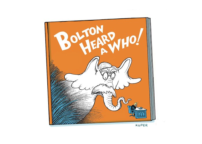 Captionless Greeting Card featuring the drawing Bolton Heard A Who by Peter Kuper
