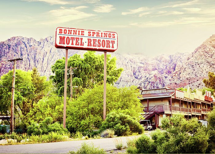 Bonnie Springs Motel Resort Greeting Card featuring the photograph Bonnie Springs Motel Resort by Tatiana Travelways