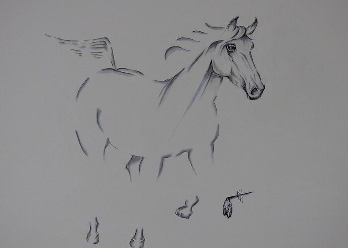 Horse Greeting Card featuring the painting Born a Champion by Kem Himelright