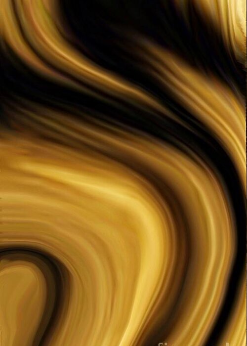 Golden Swirls Greeting Card featuring the digital art Bossier by Glenn Hernandez