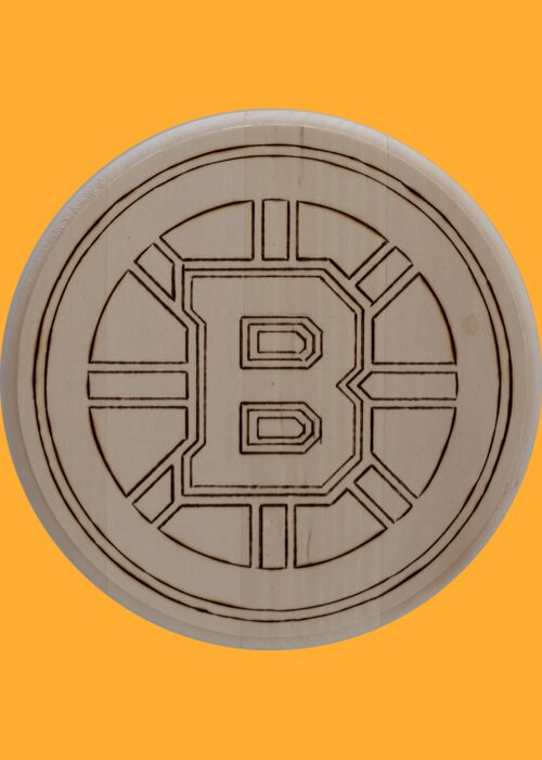 Pyrography Greeting Card featuring the pyrography Boston Bruins est 1924 - Original Six by Sean Connolly