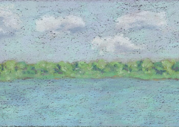 Boston Greeting Card featuring the pastel Boston Without Buildings by Anne Katzeff