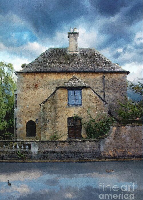 Bourton-on-the-water Greeting Card featuring the photograph Bourton Gathering Storm by Brian Watt