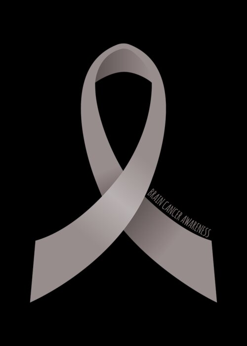 Awareness Greeting Card featuring the digital art Brain Cancer Awareness Ribbon by Flippin Sweet Gear