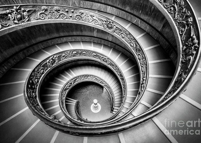 Bramante Staircase Greeting Card featuring the photograph Bramante Spiral Staircase, Vatican City, Rome by Neale And Judith Clark