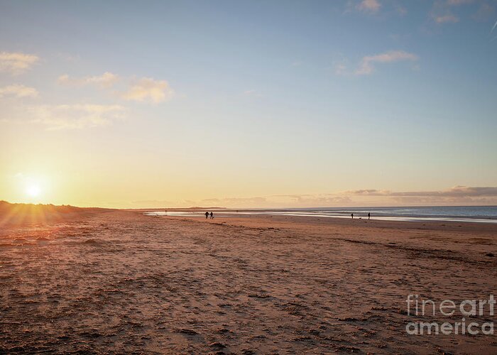 Brancaster Greeting Card featuring the photograph Brancaster Beach North Norfolk at sunset by Simon Bratt