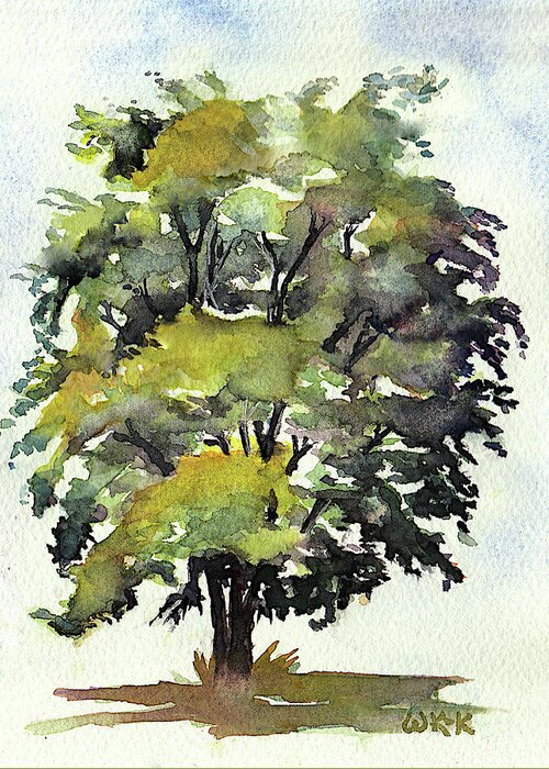 Oak Greeting Card featuring the painting Brazos Oak No 5 by Wendy Keeney-Kennicutt