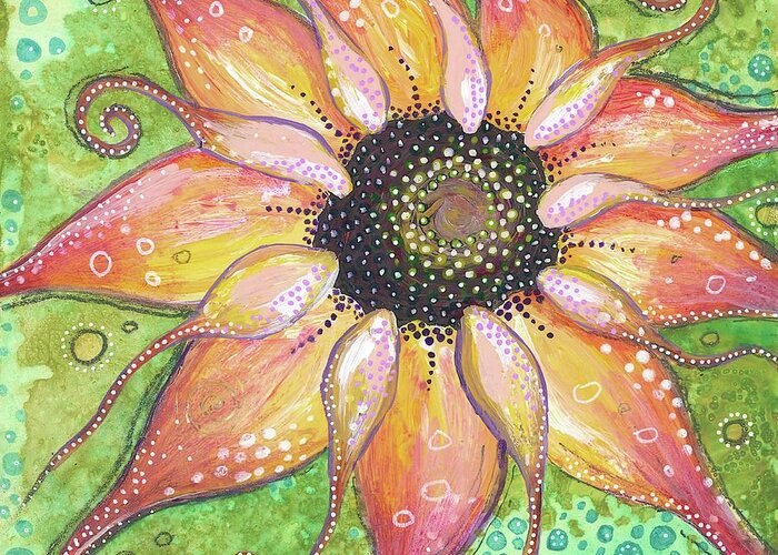 Sunflower Painting Greeting Card featuring the painting Breathe In the New You by Tanielle Childers